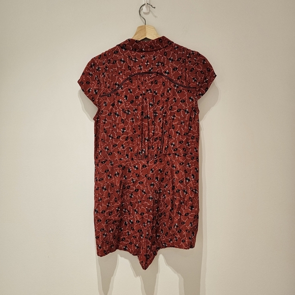 Free People red floral romper sz small - Picture 4 of 7